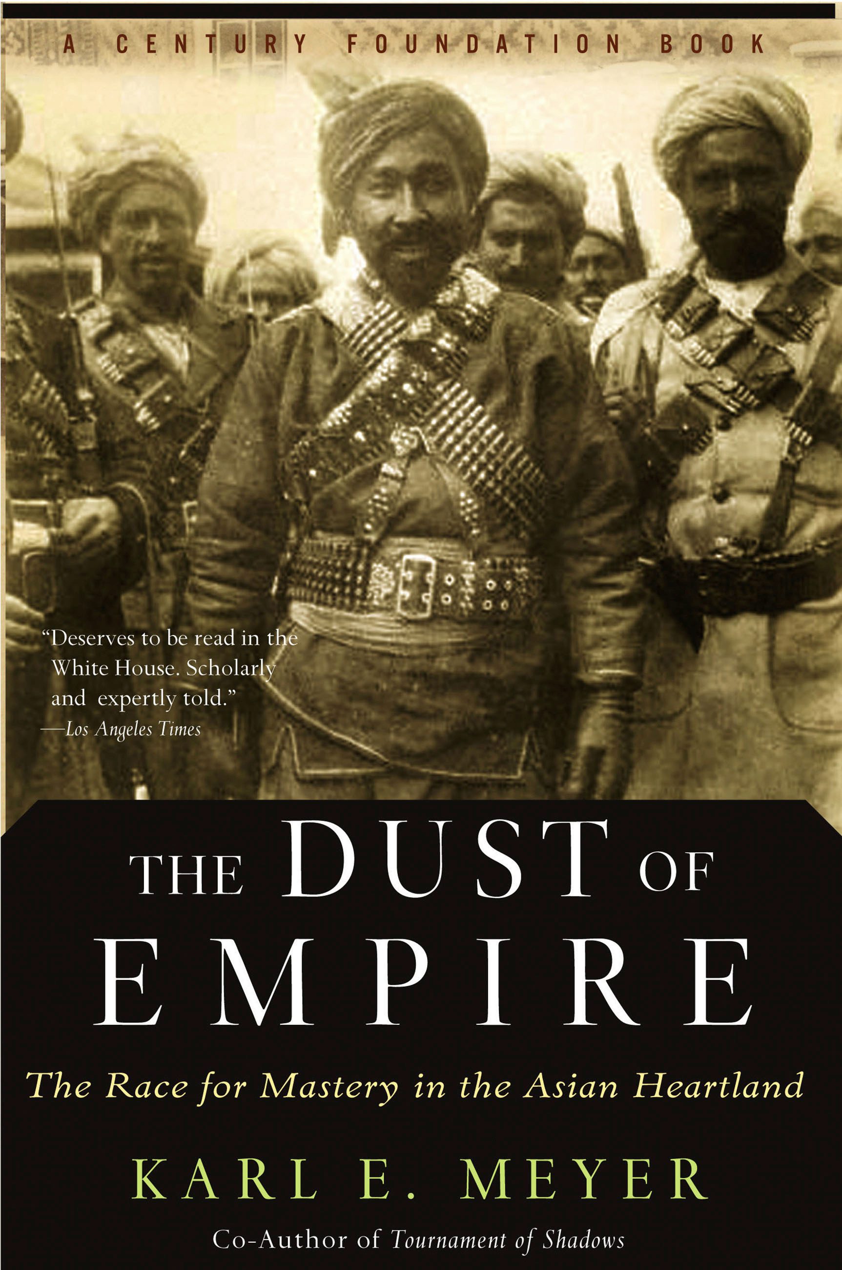 a black and white image of men and women, dust of empire, Karl E. Meyer