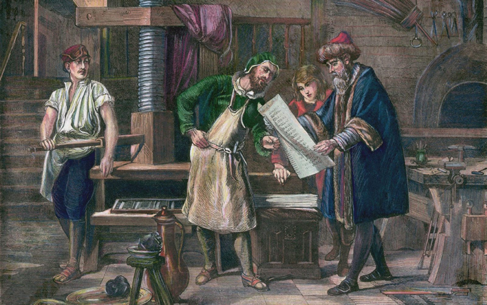 Johannes Gutenberg in his workshop. Source: Encyclopædia Britannica.