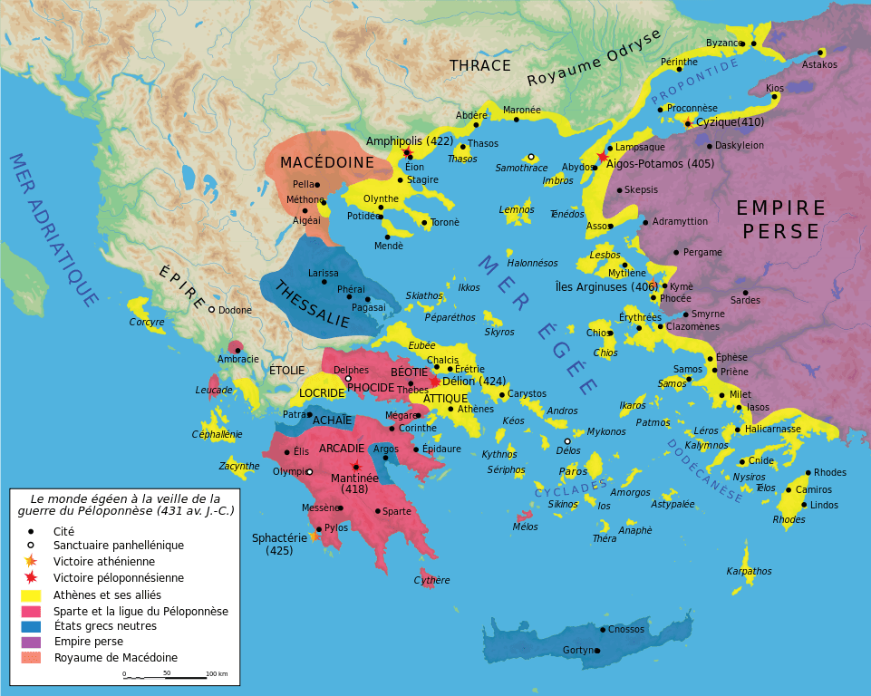 The map of Ancient Greece, used for the Ancient Greek diplomacy lesson.