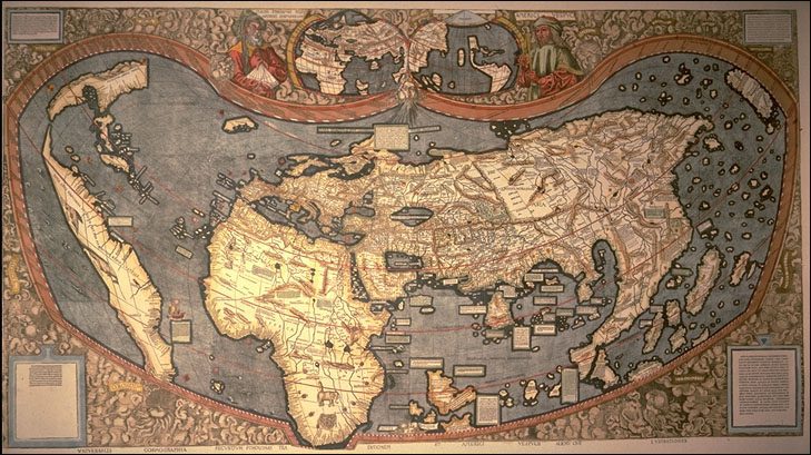 Waldseemüller map (1507) depicting the Americas. Source: J. Siebold.
