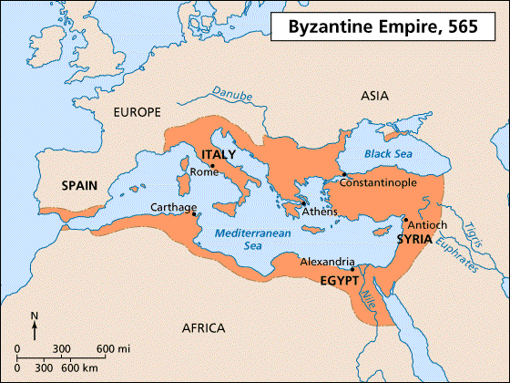 borders of Byzantium empire, when Byzantine diplomacy reached its peak