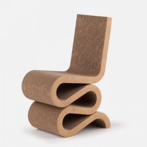 Vitra wiggle chair made by  architect Frank Gehry out of cardboard. 