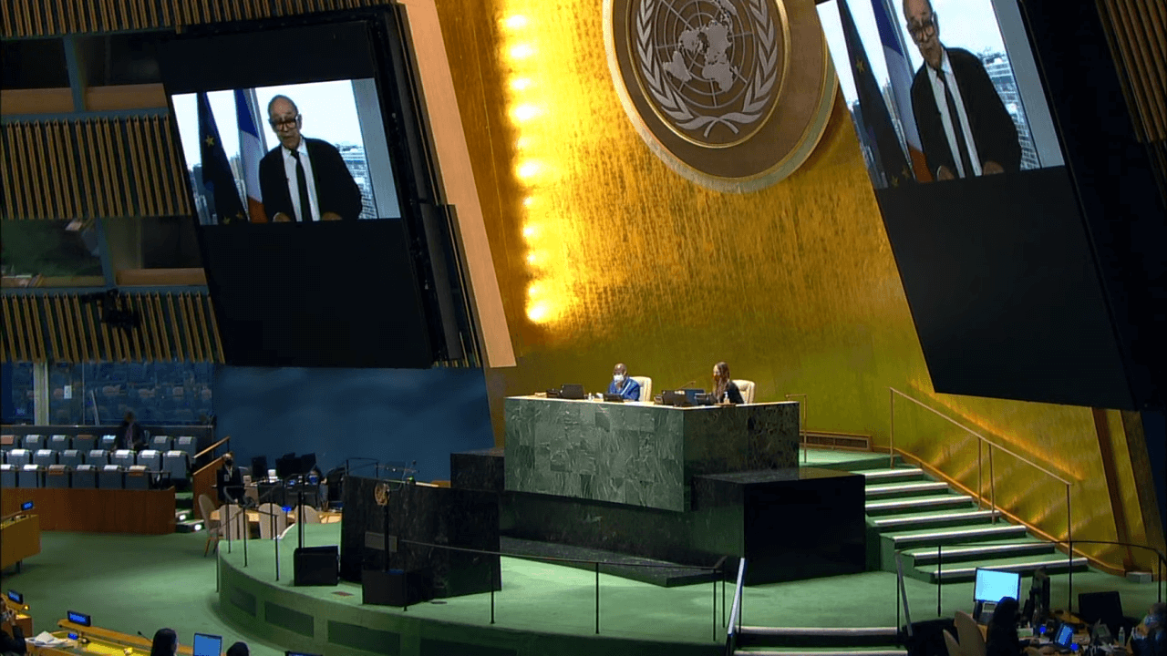 France Minister Addresses United Nations General Debate 76th Session