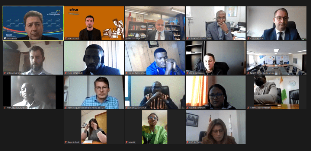 Screenshot of partial view of the online room at the launch of the Intro to IG course in French