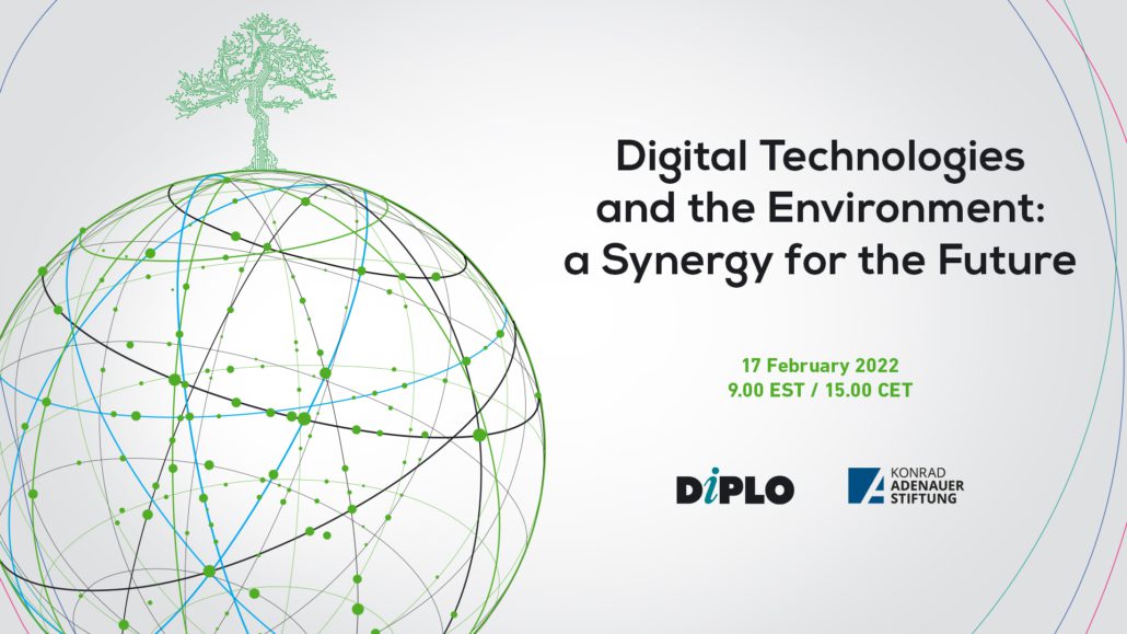 Banner for the event: Digital Technologies and the Environment: a Synergy for the Future