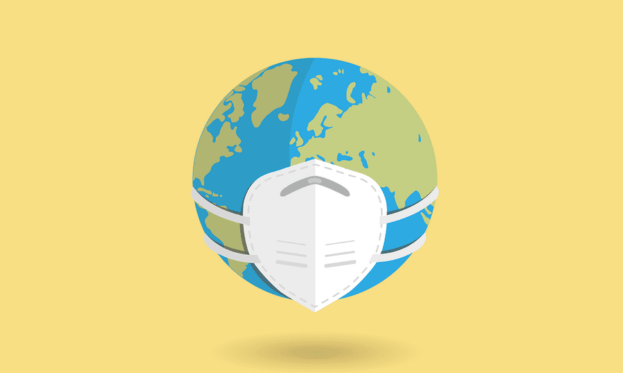 planet earth with a mask