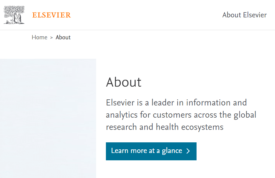 Elsevier about page