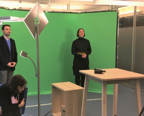 Diplo Geneva's staff in front of green screen